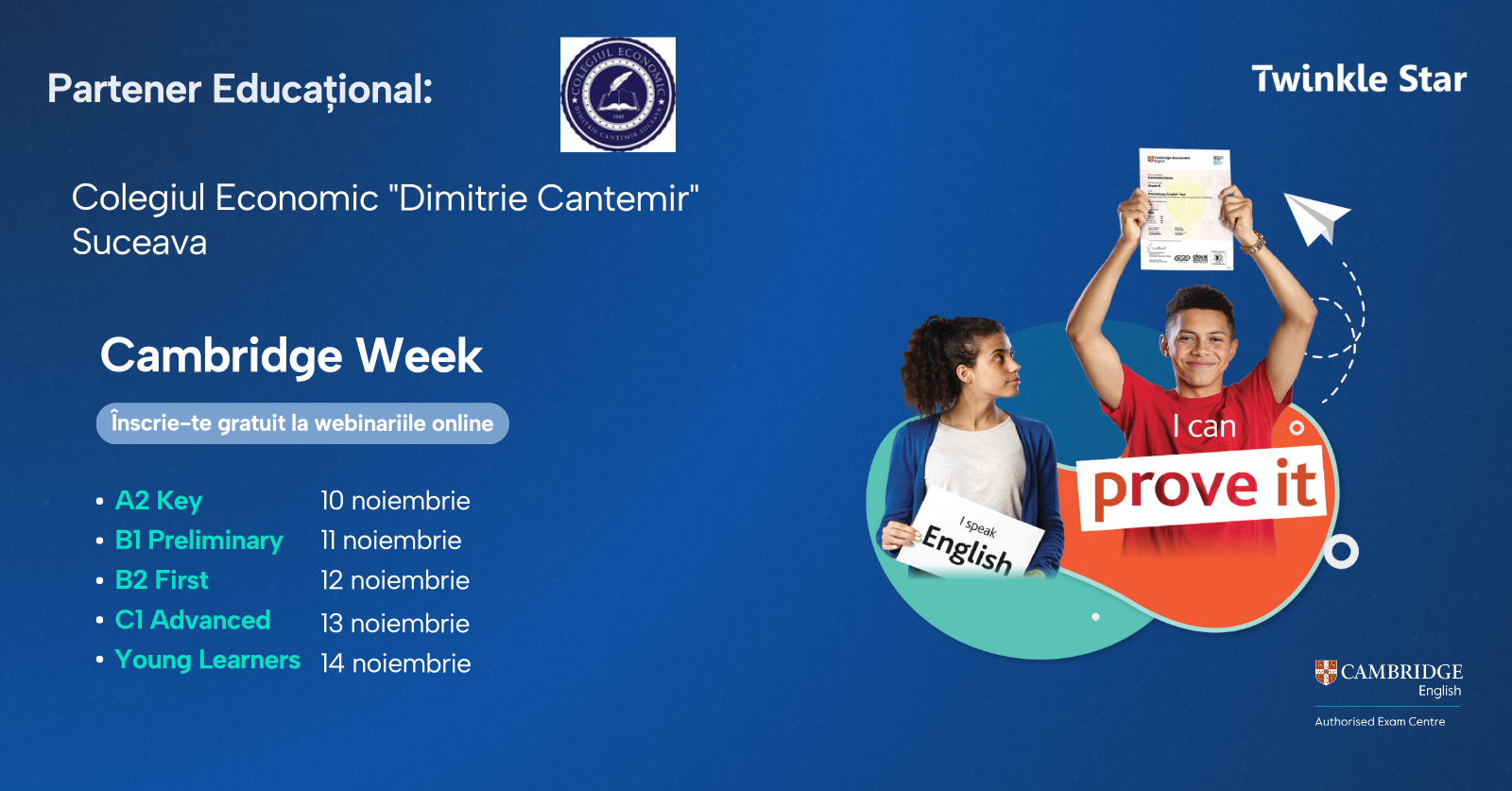 Cambridge Week Banner Colegiul Cantemir Suceava